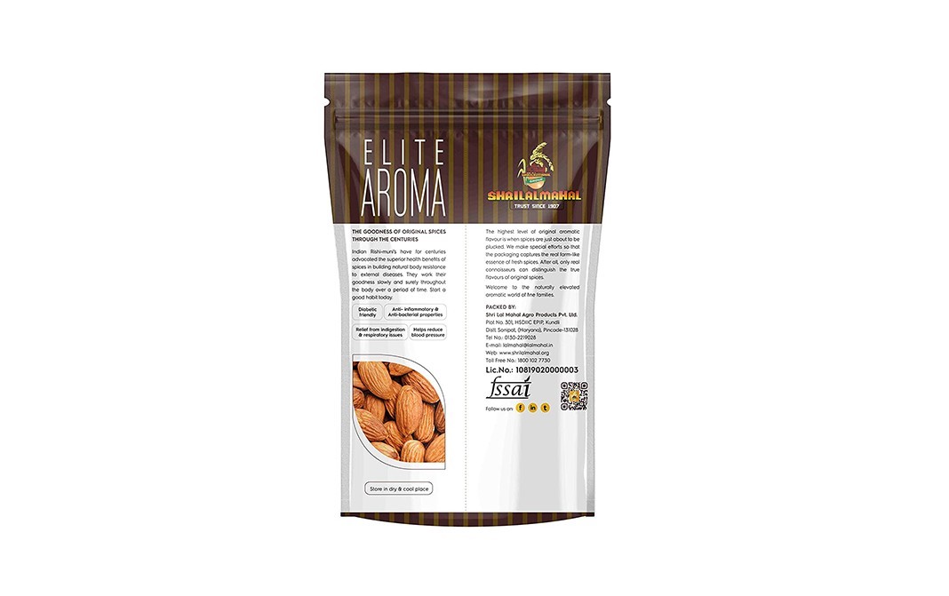 Shrilal Mahal Elite Aroma Sonora Almonds    Pack  400 grams
